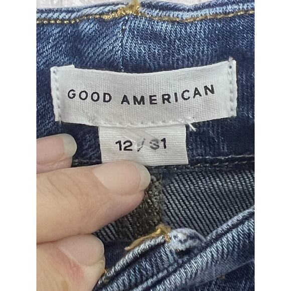 Good American Jeans Denim Sz 12 / 31 Good Legs Crop Skinny Leg In Indigo563 NEW - Picture 3 of 9
